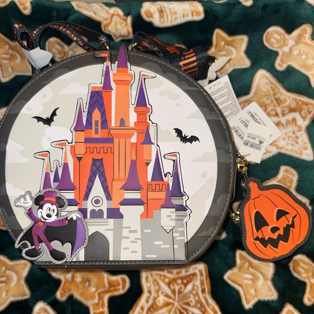 Disney Loungefly Halloween “Boo To You” Castle Crossbody Bag